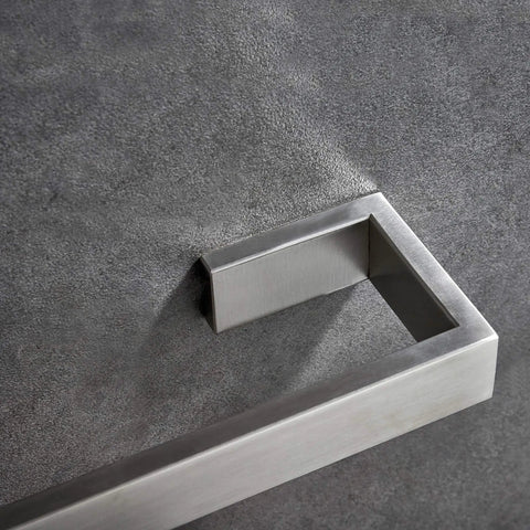 Close-up of Stainless Steel 24 Inch Towel Bar Rack Wall Mount Towel Holder With Brushed Nickel Finish Modern Bath Towel Rail