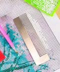 Diamond Painting Ruler With 1020 Blank Grids And Diamond Mesh Alignment Tool for 5D Diamond Art DIY Craft Accessories shown on canvas