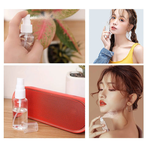 2 Pack 1Oz Clear Plastic Travel Spray Bottles Refillable Mini Spritzers For Travel Cleaning Gardening Skin Care Essential Oils