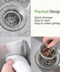 Undermount Small Bar Sink Workhorse in 16 Gauge Stainless Steel design features, showing drain and cleaning ease.