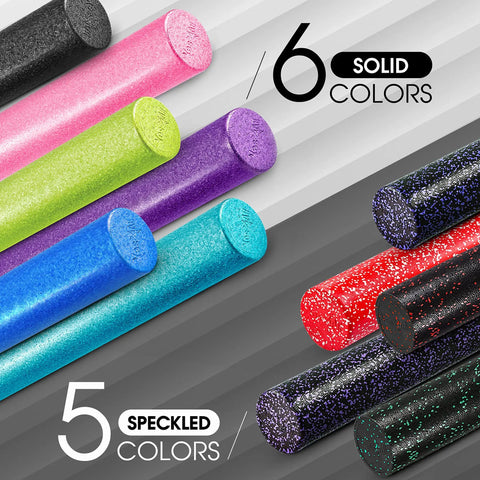 High Density EPP Foam Back Roller For Yoga And Pilates, 36 Inch Thick, Firm Deep Tissue Roller in solid and speckled colors