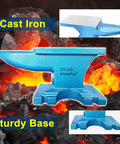 Blue Single Horn Cast Iron Anvil For Blacksmithing And Metal Shaping Beefy Pro Grade Heavy Duty Jewelry Making Tool on coals
