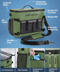 Green Waterproof Kayak Cooler Bag With Seat Back Design featuring leakproof insulated compartments and storage pockets.