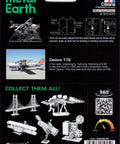 Packaging back of Cessna 172 Airplane 3D Metal Model Kit For Hobbyists Unassembled No Glue Or Solder Needed Easy Clip And Bend Build With Tweezers Fascinations Metal Craft Kit For Collectors