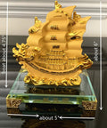 Gold Dragon Feng Shui Sailing Ship Statue For Home And Office Decor Boosts Fortune, Success, And Prosperity Dope Gift