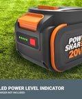 Score This Massive Double Pack Of 4.0Ah Lithium Ion Batteries Built For 20V And 40V Cordless Power Tools To Serve Real Deal Runtime And Smart Thermal Guards Keeping Your Gear Chugging Smoothly, showing battery with 5 LED power level indicators.
