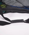Close-up of XL Mesh Dive Duffel Bag For Scuba And Snorkeling Gear Heavy Duty Travel Duffle with breathable mesh and handles