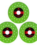 4-1/2 Inch Diamond Cut Off Discs For Angle Grinder in green, ultra-thin multi-material tile cutter blades, 3 pack, 7/8 Inch arbor