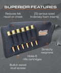 Comb Raising Kit Version 2 For Guns Adjustable Cheek Riser Stock Ammo Holder Improve Comfort And Accuracy Recoil Reduction Black