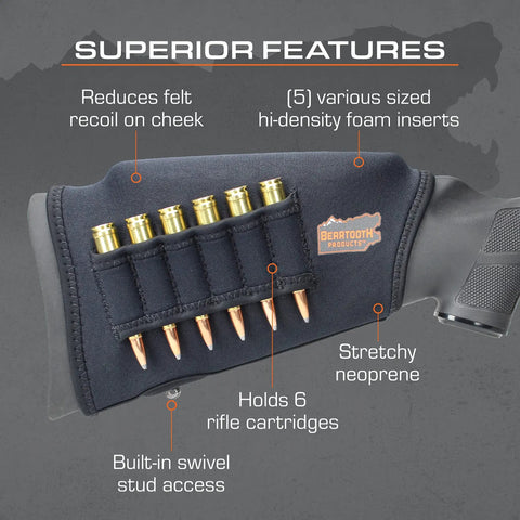 Comb Raising Kit Version 2 For Guns Adjustable Cheek Riser Stock Ammo Holder Improve Comfort And Accuracy Recoil Reduction Black