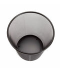 Top view of 2 Pack Steel Mesh Round Trash Cans 6 Gallon Black Built Tough For Home Office Garage Durable Wastebaskets With Ventilated Mesh Design