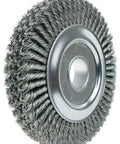 10 Inch Cable Twist Knot Wire Wheel With.023 Inch Steel Fill For Aggressive Brushing Four Row Knotted Wire 2 Inch Arbor Hole