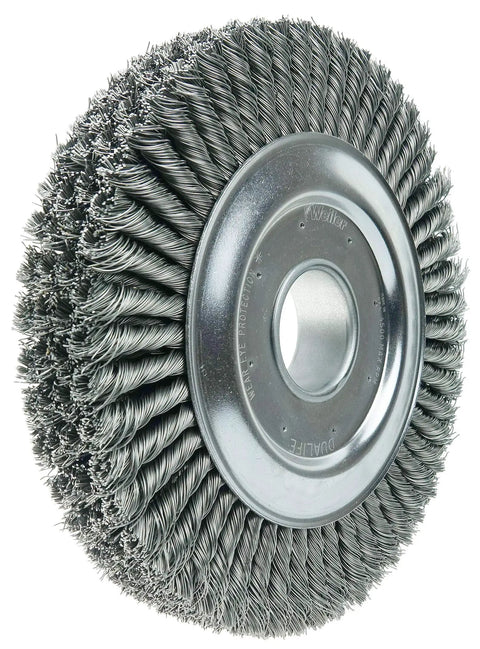10 Inch Cable Twist Knot Wire Wheel With.023 Inch Steel Fill For Aggressive Brushing Four Row Knotted Wire 2 Inch Arbor Hole