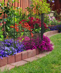 Installed Decorative Garden Fence Panel Set 10 Pack 37.5 Inch High By 10 Feet Long Arc Rustproof Metal Wire Border for flower beds