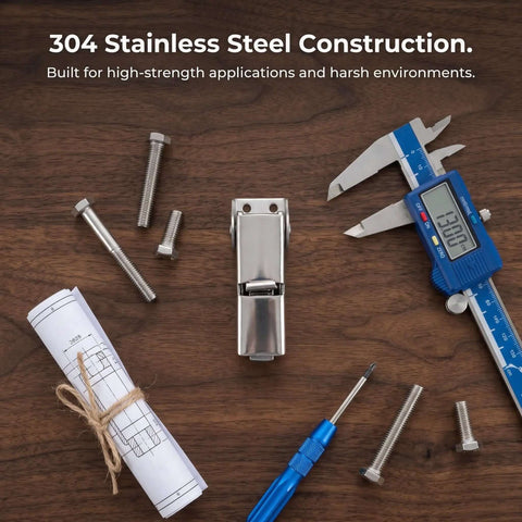 Heavy Duty Stainless Steel Toggle Latch Set For Secure Cabinet Doors And Industrial Cases Adjustable Buckle Clamp For Shock Resistant Use, 304 steel