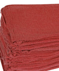 Red Linen Cotton Shop Towels Pack Of 150, 14 By 14 Inches Absorbent Cleaning Rags For Auto Shops, Garages, Industrial Jobs, And Home Use