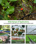Drip Irrigation Kit 280 Pcs 147 Ft Garden Watering System With One Half Inch And One Quarter Inch Distribution Tubing in use