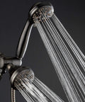 Oil Rubbed Bronze High Pressure Shower Head Combo With 3-Way Rain And Handheld, 48-Setting Modes in action with water jets