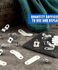 Close-up of 32 Piece Helmet Repair Kit with R Clips, Screws, Nuts and Rubber Gaskets for football, hockey and baseball gear.