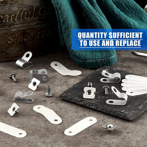 Close-up of 32 Piece Helmet Repair Kit with R Clips, Screws, Nuts and Rubber Gaskets for football, hockey and baseball gear.