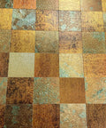Peel And Stick Backsplash Tile Pack For Kitchen Fireplace And Bathroom In Rust Copper Plaid Retro Copper Style Five Sheets
