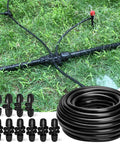 100 Foot 1/2 Inch Drip Irrigation Tubing Kit With 10 Pack 1/2 To 1/4 Inch Fittings Push To Fit Splitters in garden setup