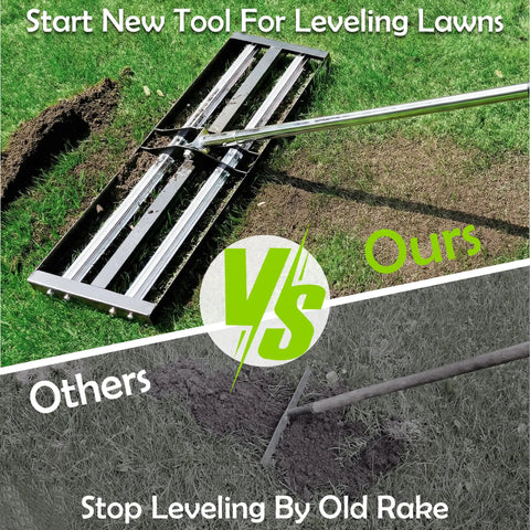Heavy Duty Lawn Leveling Rake With Aluminum Rollers 40x10 Inch Adjustable Handle 27 To 80 Inch Stainless Steel Ground Leveler comparison