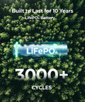 Ready To Roll 300W Portable Power Station And 100W Foldable Solar Panel With 256Wh LifePo4 Battery And 110V Pure Sine Wave AC Outlet For Campgrounds And Zero Drama Home Backup showing LiFePO4 battery and text in forest