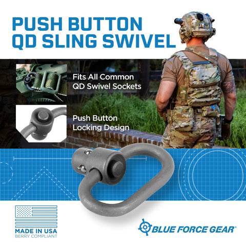 Built Like A Tank Push Button Sling Swivel For Rifles And Shotguns Machined Steel Quick Detach Hardware with push button design
