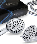 Total Chrome Premium High Pressure 48 Setting Three Way Shower Combo with Rain Head and Handheld, chrome finish detail