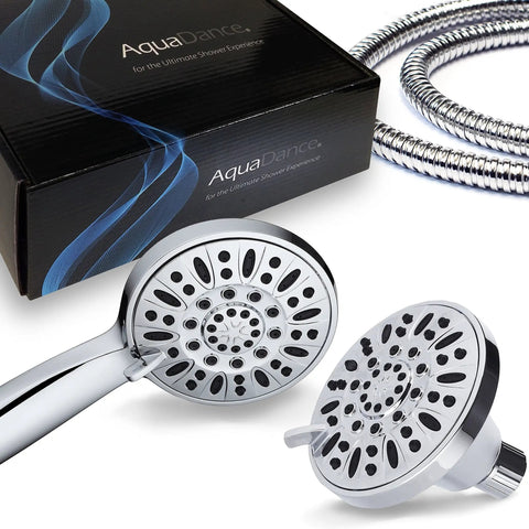 Total Chrome Premium High Pressure 48 Setting Three Way Shower Combo with Rain Head and Handheld, chrome finish detail