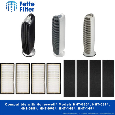 Value Pack Air Purifier Filter Set for HEPAClean Series HHT Models, showing 4 HEPA filters and 4 pre-filters, compatible with HHT models.