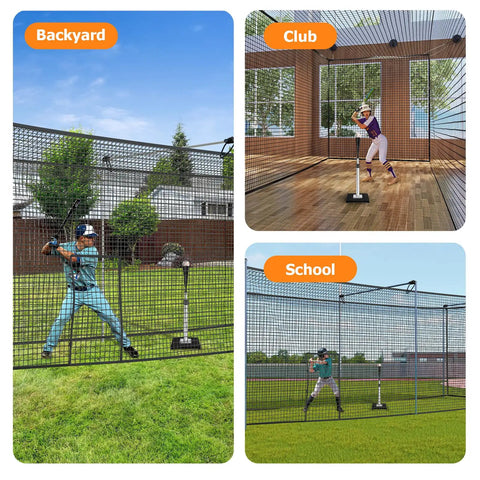 Batting Cage Net For Baseball And Softball, Heavy Duty UV Stabilized HDPE, 1 3/4 Inch Square Mesh in backyard, club, school