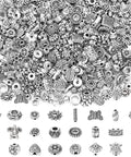 Tibetan Silver Spacer Beads 1000 Pieces Metal Beads For Jewelry Making Bracelet And Necklace Craft Supplies Random Styles Mixed Shapes