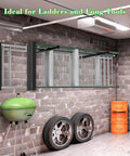 3 In 1 Overhead Garage Ceiling Rack For Paddleboards Surfboards And Kayaks Plus Wall Mount And Ladder Hanger With Non Slip Padding