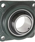UCF Series Built Tough Light Duty Flange Ball Bearing Unit With 4 Bolt Holes And Setscrew Lock, showing cast iron housing