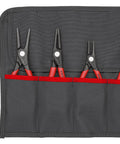 4-Piece Precision Circlip Pliers Set With Tool Roll, Internal And External Snap Ring Pliers For Delicate Work, Slim Tip