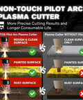 Comparison of Non-Touch Pilot Arc Plasma Cutter results on different surfaces