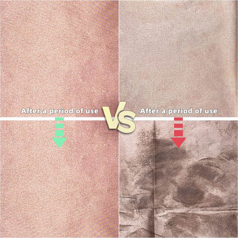 Comparison of Real Talk Copper Faraday Fabric for EMI Shielding before and after use, gold color blocking cloth shown