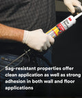 Person applying Premium Intumescent Latex Go To Fire And Smoke Sealant CP 25WB Plus Red Cartridge 27 Fluid Ounces Each Pack Of 6