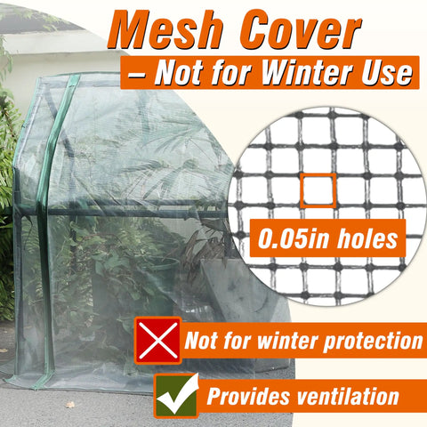 Compact Portable Greenhouse With Mesh Cover For Outdoor Seedlings And Plants, Easy Setup No Fuss And Great Ventilation For Spring Summer And Fall, Sturdy Iron Frame Made From Three Quarter Inch Pipes, 36.2 By 36.2 By 42.5 Inches