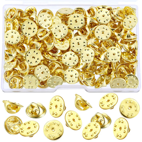 Gold Butterfly Clutch Pin Backs Replacement 10mm 50 Pack For Earrings And Jewelry Making Easy To Use Secure Backings That Replaces Lost Or Damaged Pins