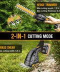 Cordless Hedge Trimmer Compatible With DeWalt 20V Max Battery No Battery Included Tool Only showing dual cutting modes