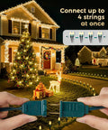 Outdoor Christmas Pathway Lights 2 Pack, 51.4 Ft Total, 40 Bulbs illuminating yard and driveway with festive holiday decor