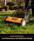 Push Reel Lawn Mower With An 18 Inch Deck And 5 Blades For A Clean Scissor Like Cut Designed For Small Lawns 9 Cutting Positions