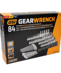 84 Piece Master SAE And Metric Hex And Torx Socket Set for Home and Auto Repairs with Durable Heat Treated Sockets box view