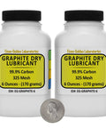 Graphite Dry Lubricant Powder 99.9 percent ACS Grade Military Grade Fine Powder 325 Mesh 12 Ounces Total in Two Space Saving Bottles