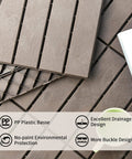 Close-up of Interlocking Patio Deck Tiles 12x12 Inch Square Composite Plastic Outdoor Flooring with features highlighted.