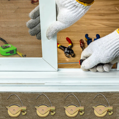 Installing Four Pack Heavy Duty Screen Door Rollers Built Tough To Glide Like Butter On Any Track Featuring Heat Treated Steel Ball Bearings.