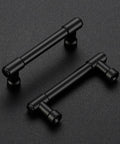 10 Pack Matte Black Kitchen Cabinet Handles With Three Inch Hole Center Solid Zinc Alloy Dresser Drawer Pulls